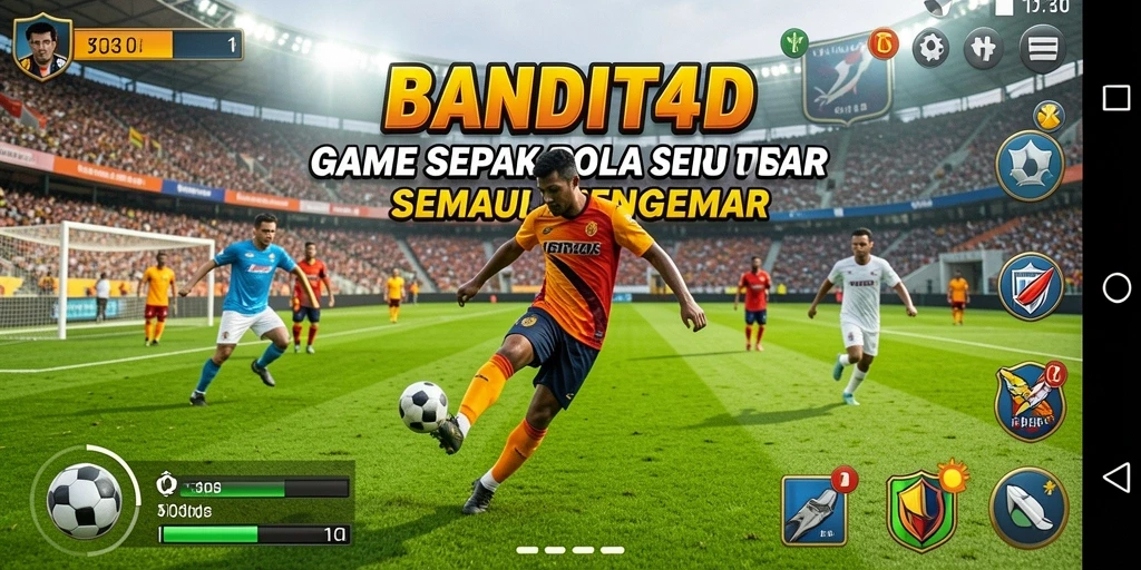 Tampilan gameplay <strong>BANDIT4D</strong> yang menegangkan dan penuh aksi sepak bola.