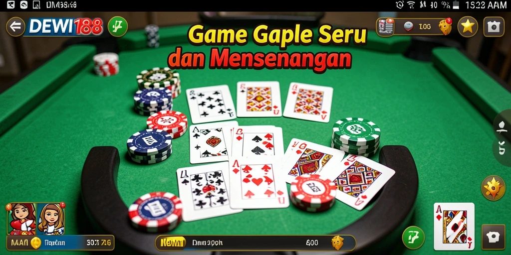 Screenshot DEWI188 menampilkan momen seru dalam permainan Gaple.