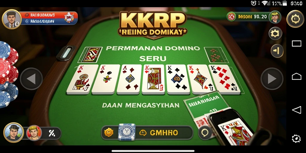 Screenshot utama KKRP menampilkan pertandingan Domino yang seru dan menegangkan.