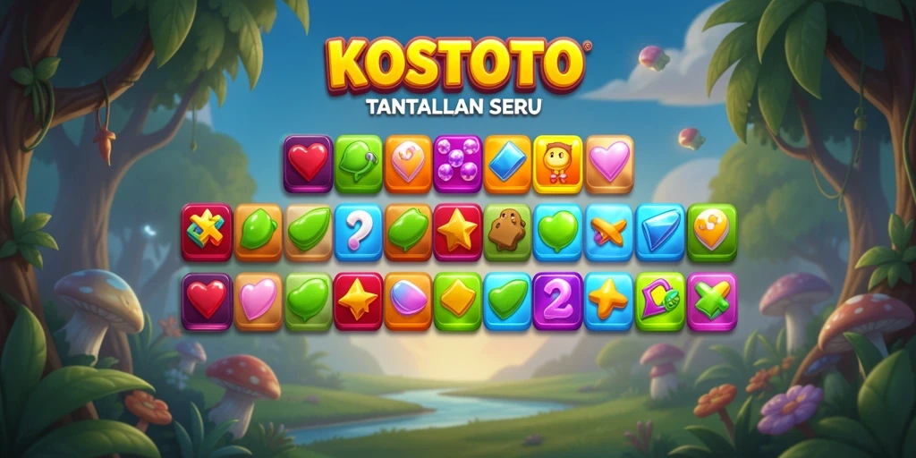 Tangkapan layar gameplay KOSTOTO menunjukkan momen seru dalam menyelesaikan tantangan Match-3.