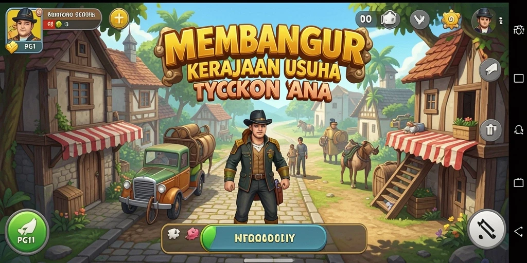 Tampilan gameplay PG11 yang seru dan interaktif dalam membangun bisnis.