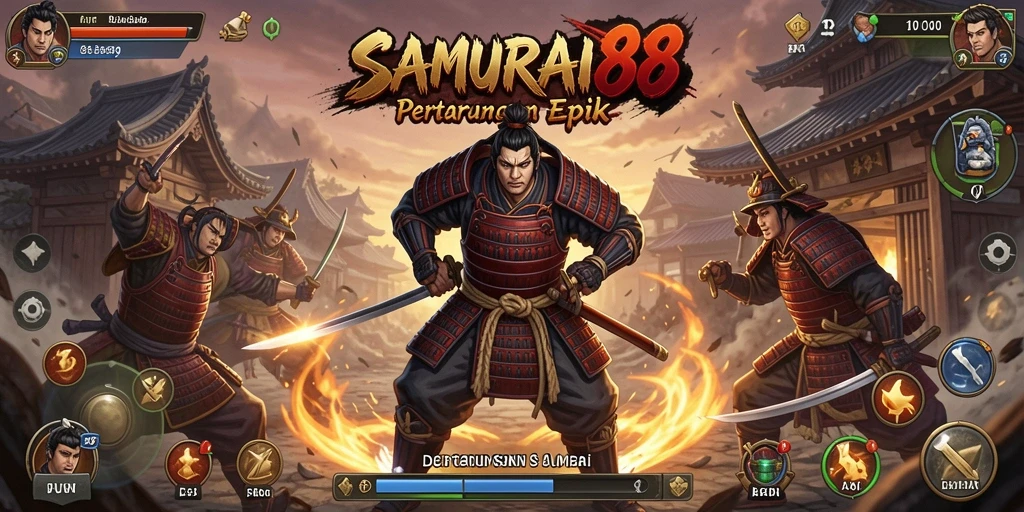 Gameplay mendebarkan dengan pertarungan samurai yang intens.